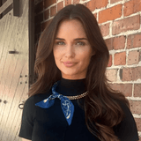 Elodie Ball Bead Scarf Necklace - Navy and Seafoam - Lizzy G's Fine Gifts