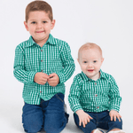 Emerald Gingham Long Sleeve Button Down Bodysuit - Lizzy G's Fine Gifts