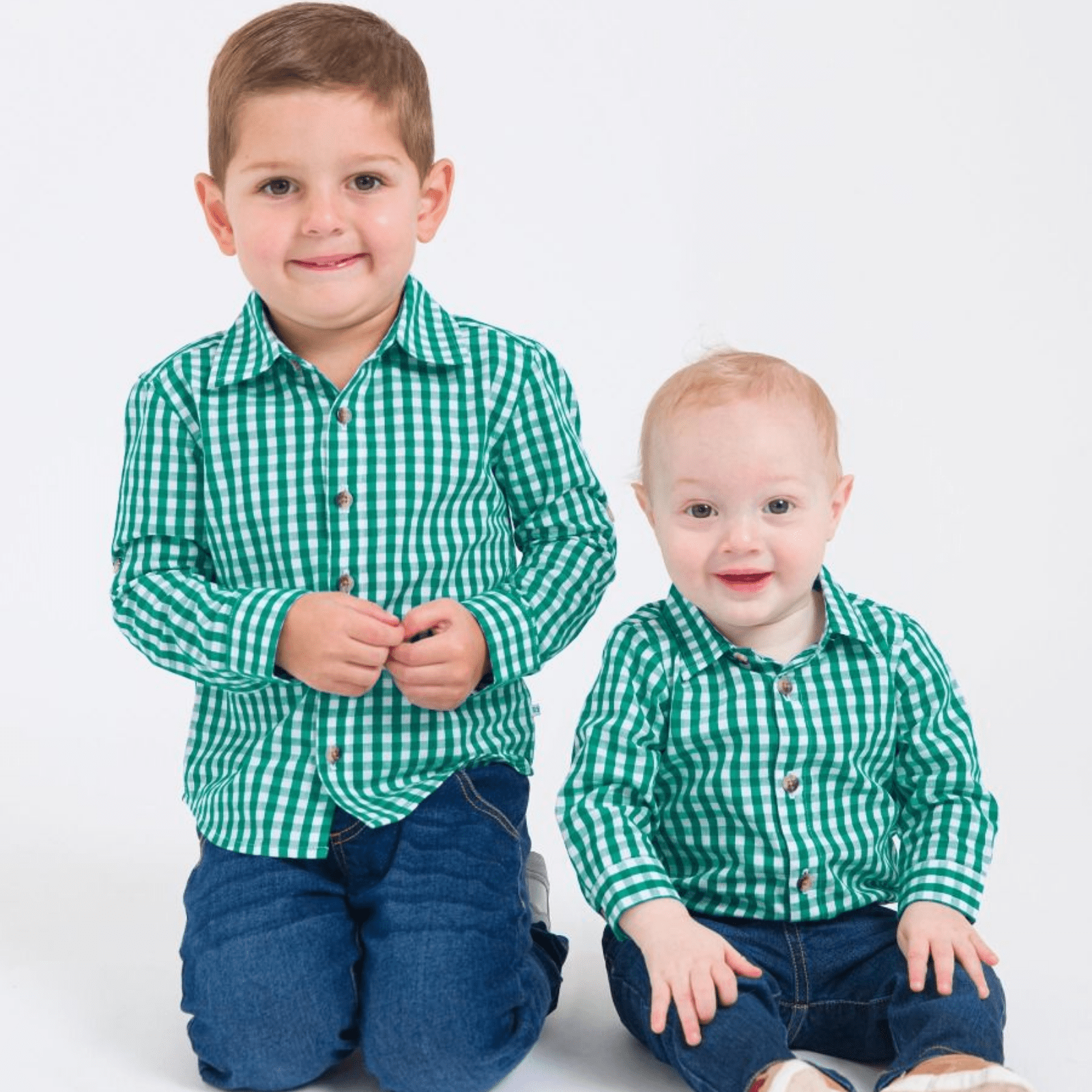 Emerald Gingham Long Sleeve Button Down Bodysuit - Lizzy G's Fine Gifts