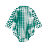 Emerald Gingham Long Sleeve Button Down Bodysuit - Lizzy G's Fine Gifts