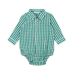 Emerald Gingham Long Sleeve Button Down Bodysuit - Lizzy G's Fine Gifts