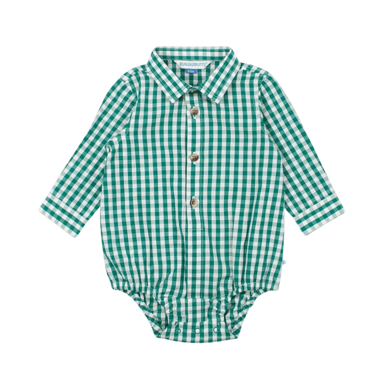 Emerald Gingham Long Sleeve Button Down Bodysuit - Lizzy G's Fine Gifts