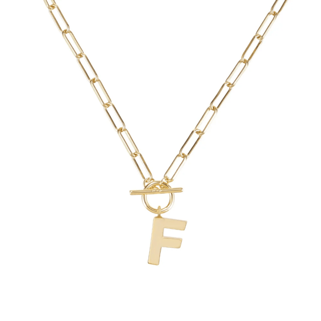 F Toggle Necklace - Lizzy G's Fine Gifts