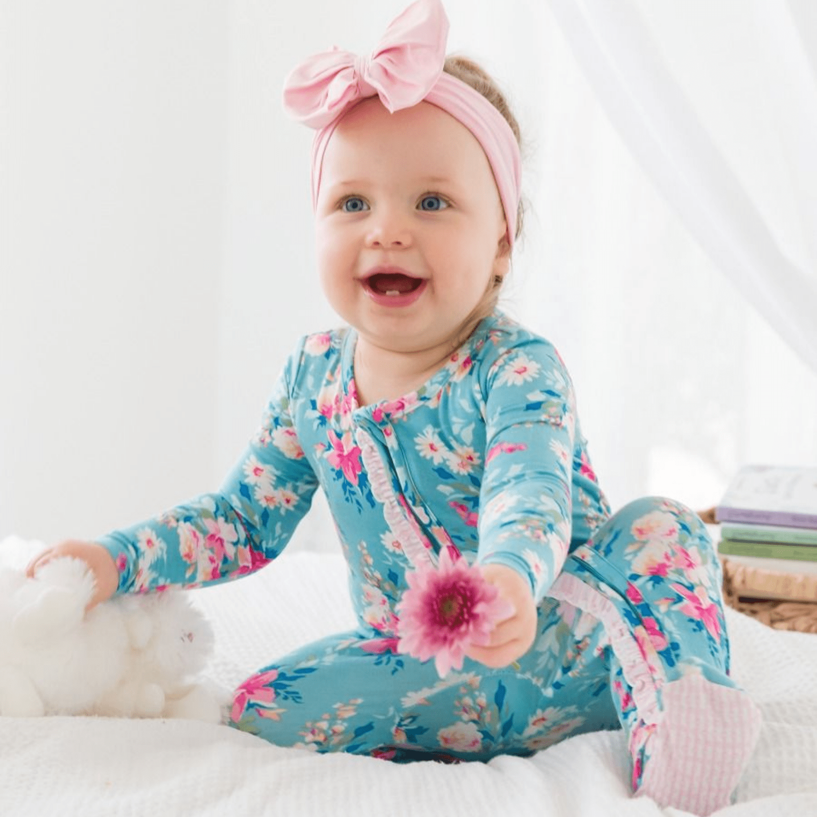 Fancy Me Floral Footie PJs - Lizzy G's Fine Gifts