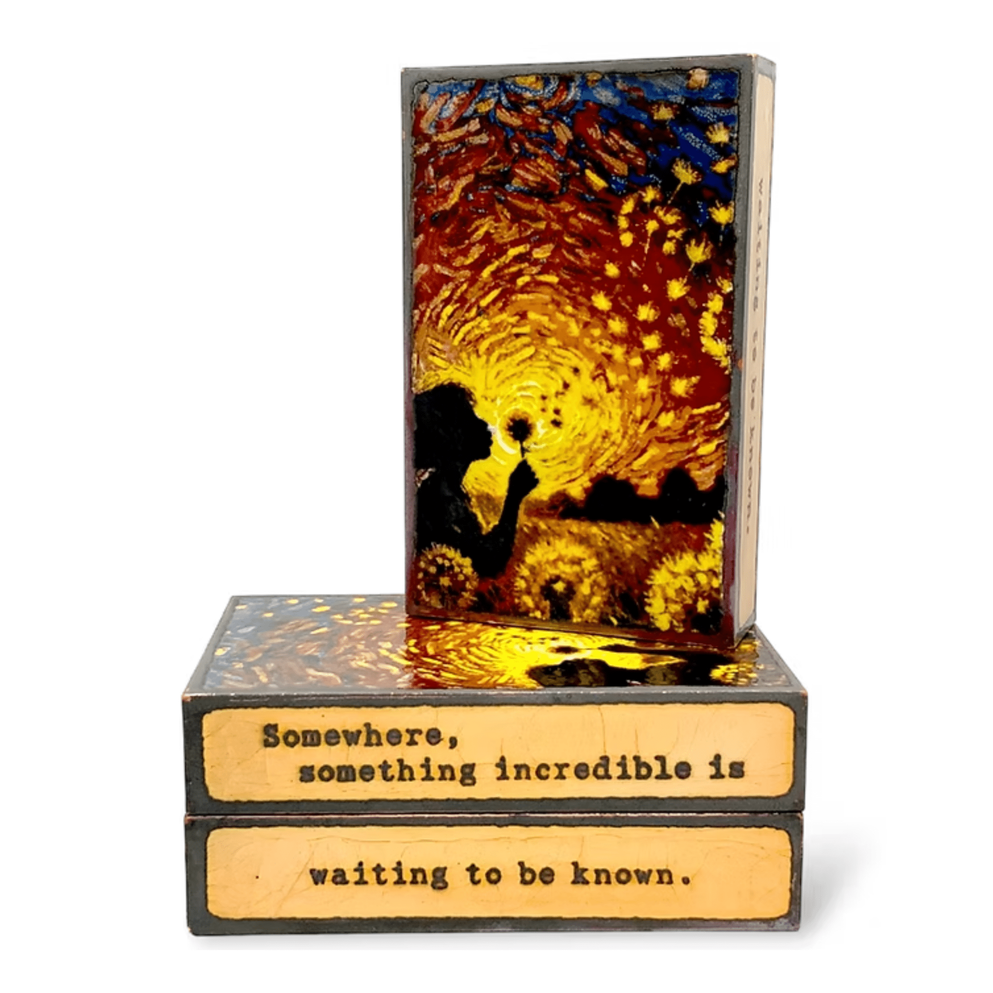 Field of Dreams - 286 - Copper Art Block - Lizzy G's Fine Gifts