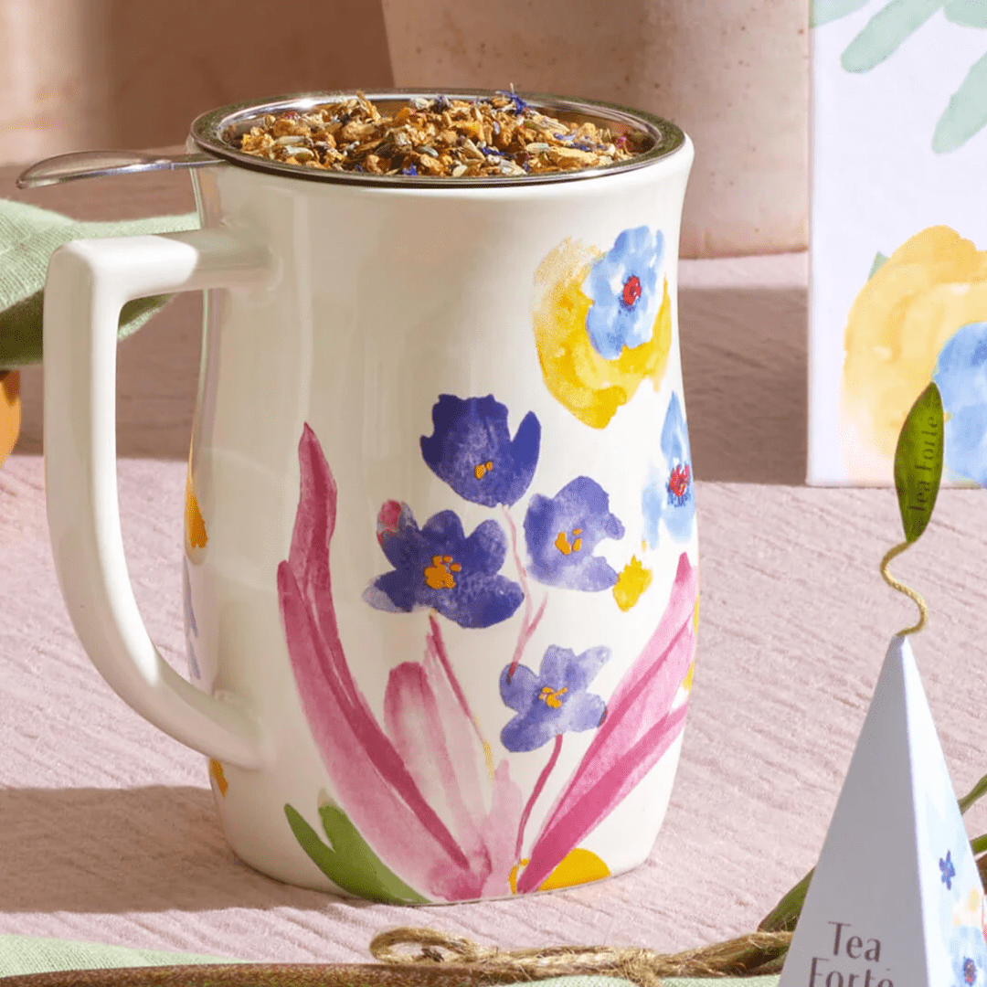 Fiore Cup Tea Cup with Infuser - Lizzy G's Fine Gifts