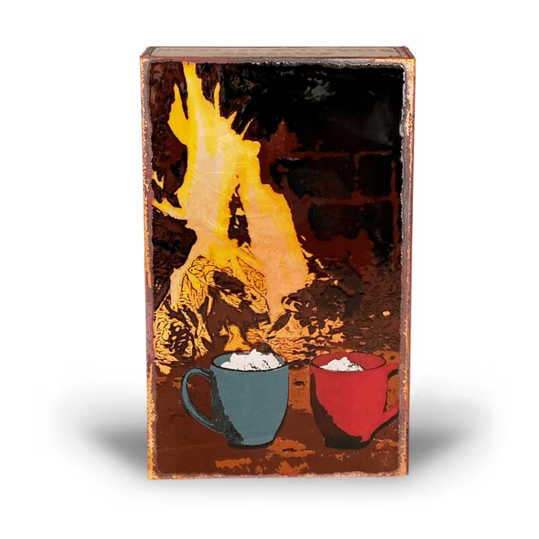 Fireside - 258 - Copper Art Block - Lizzy G's Fine Gifts
