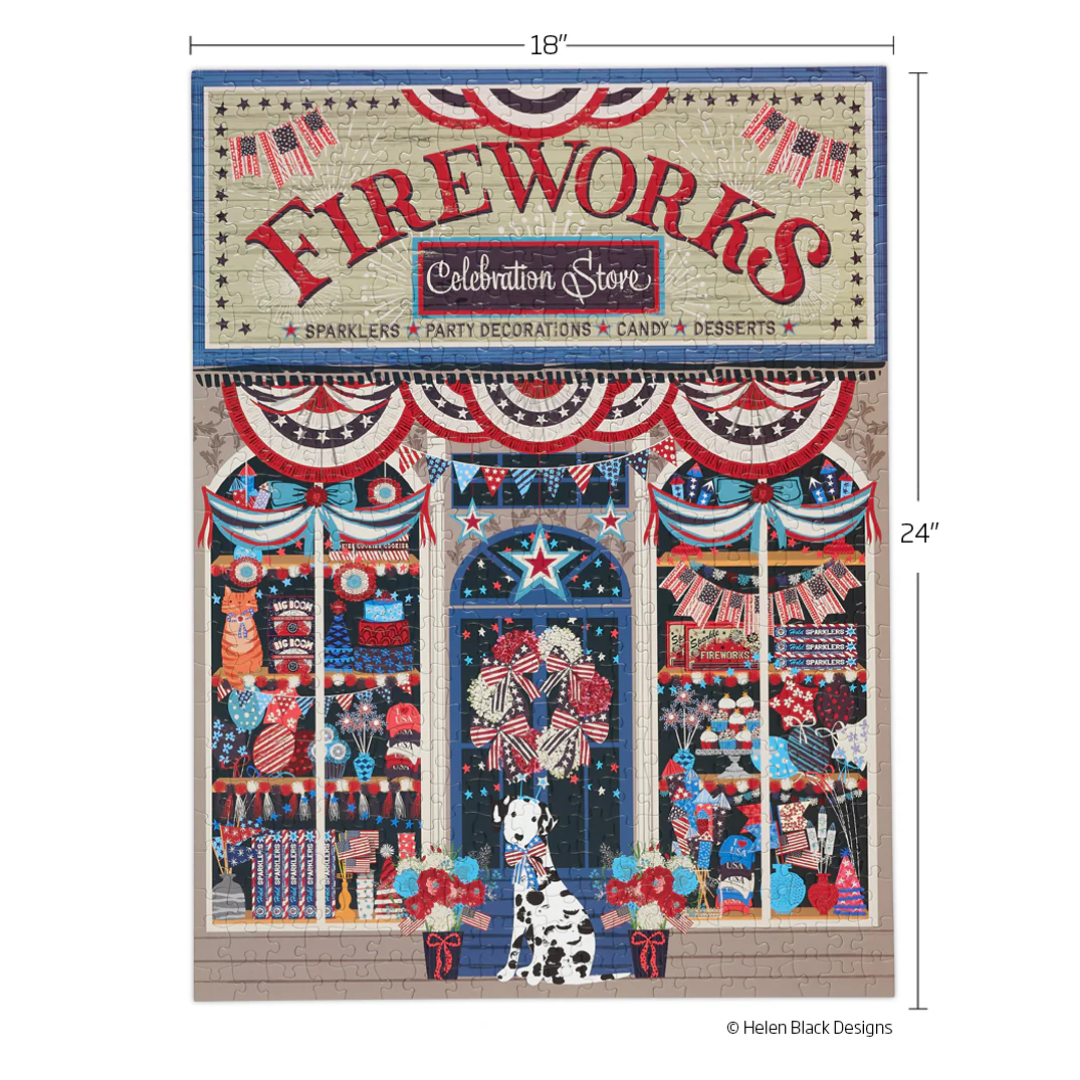 Flags & Fireworks 500 Piece Puzzle - Lizzy G's Fine Gifts