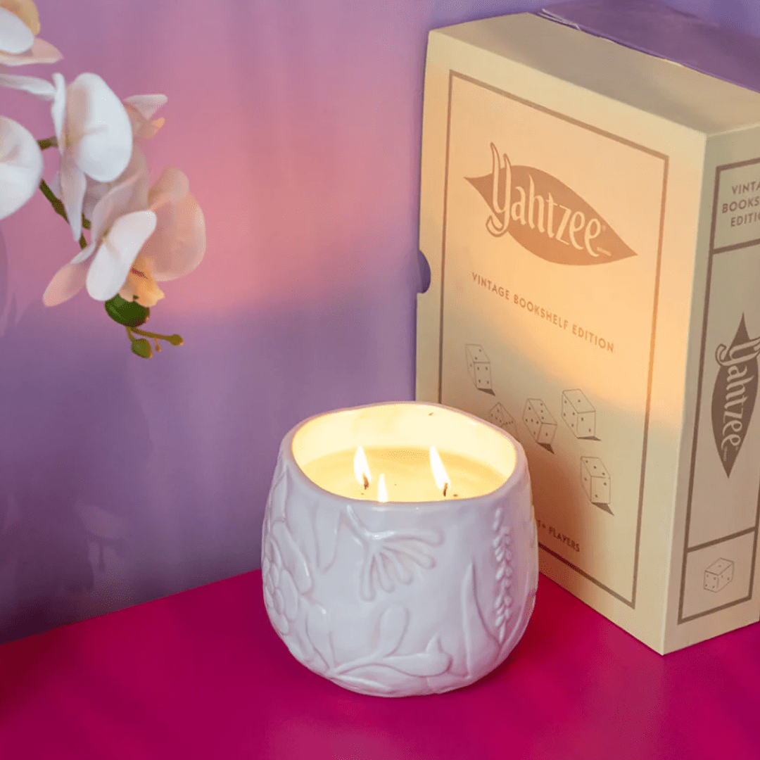 Floral Ceramic Sweet Grace Candle - Lizzy G's Fine Gifts