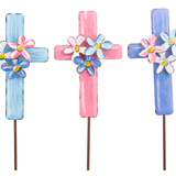 Floral Cross Garden Stake - Lizzy G's Fine Gifts