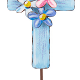 Floral Cross Garden Stake - Lizzy G's Fine Gifts