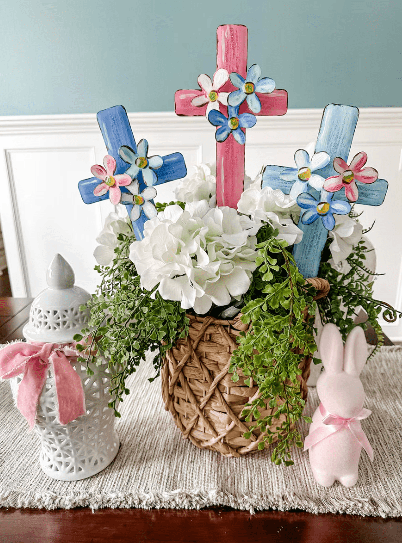 Floral Cross Garden Stake - Lizzy G's Fine Gifts