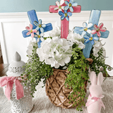 Floral Cross Garden Stake - Lizzy G's Fine Gifts