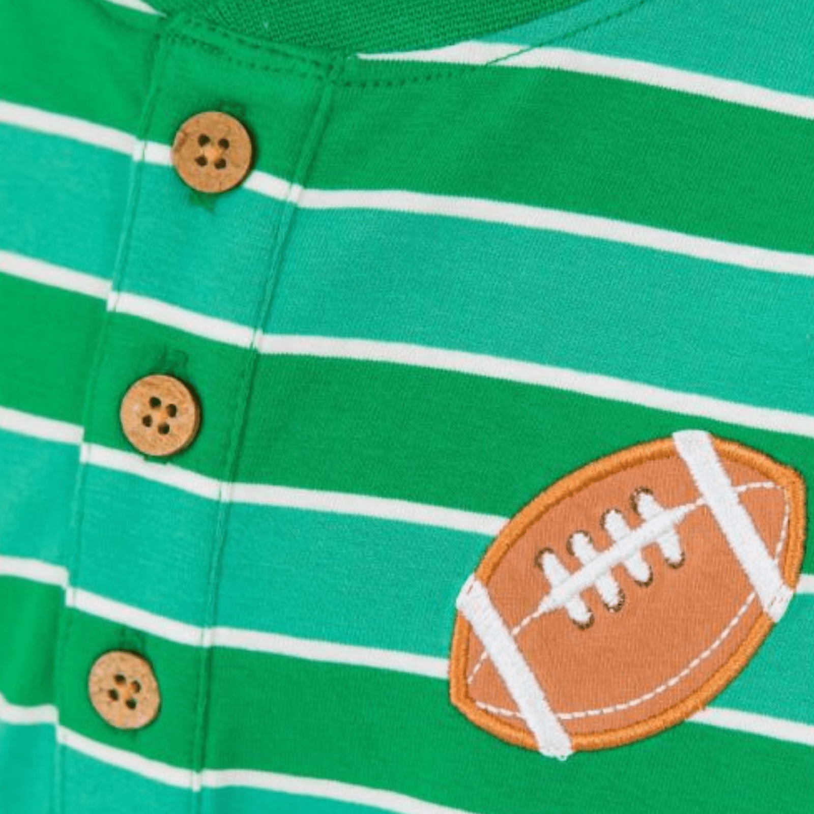 Football Long Sleeve Henley Tee - Lizzy G's Fine Gifts