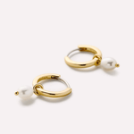 Frida Pearl Huggie Hoops - Lizzy G's Fine Gifts