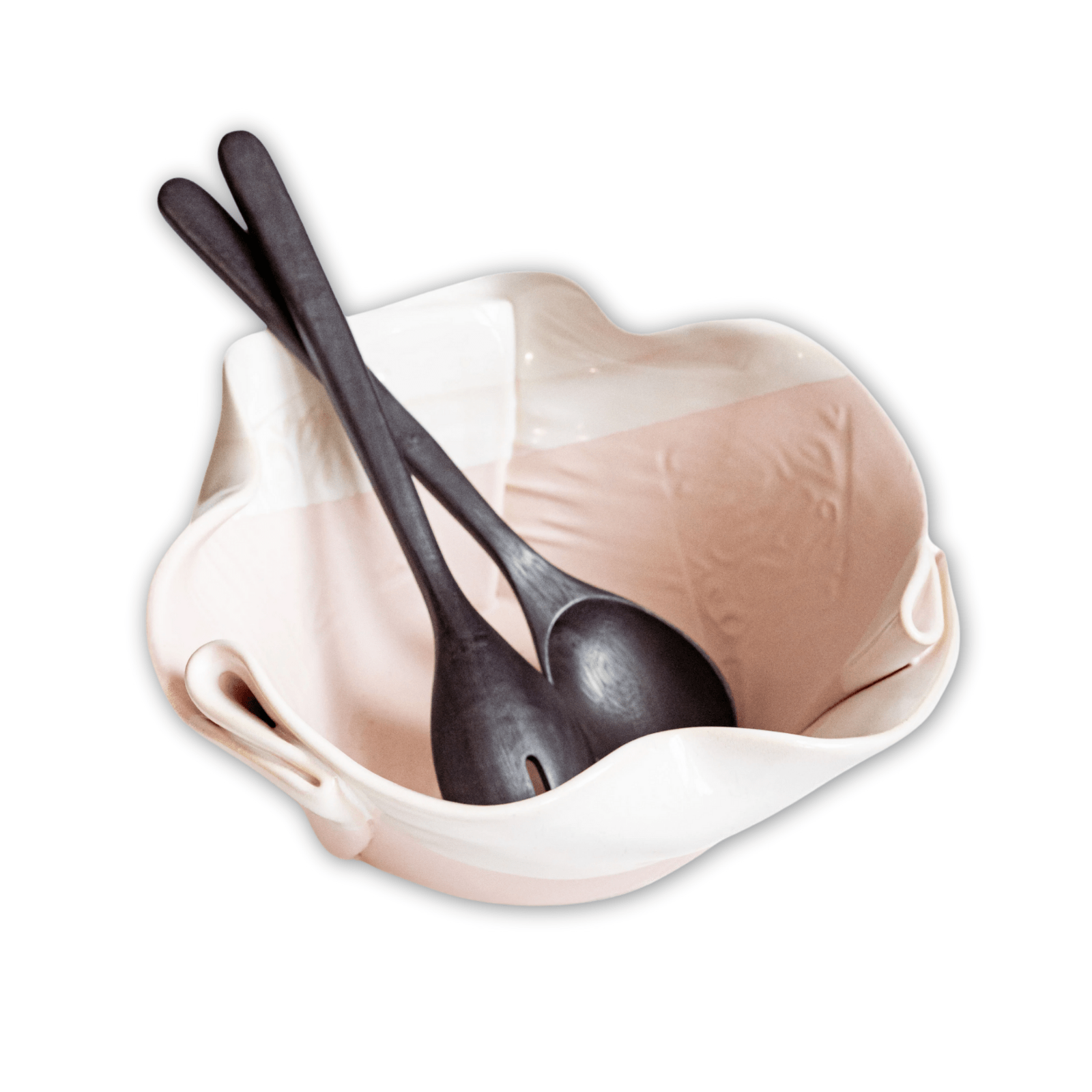 Funky Serving Bowl with Servers - Lizzy G's Fine Gifts