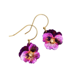 Garden Pansy Drop Earrings - Lizzy G's Fine Gifts