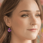Garden Pansy Drop Earrings - Lizzy G's Fine Gifts