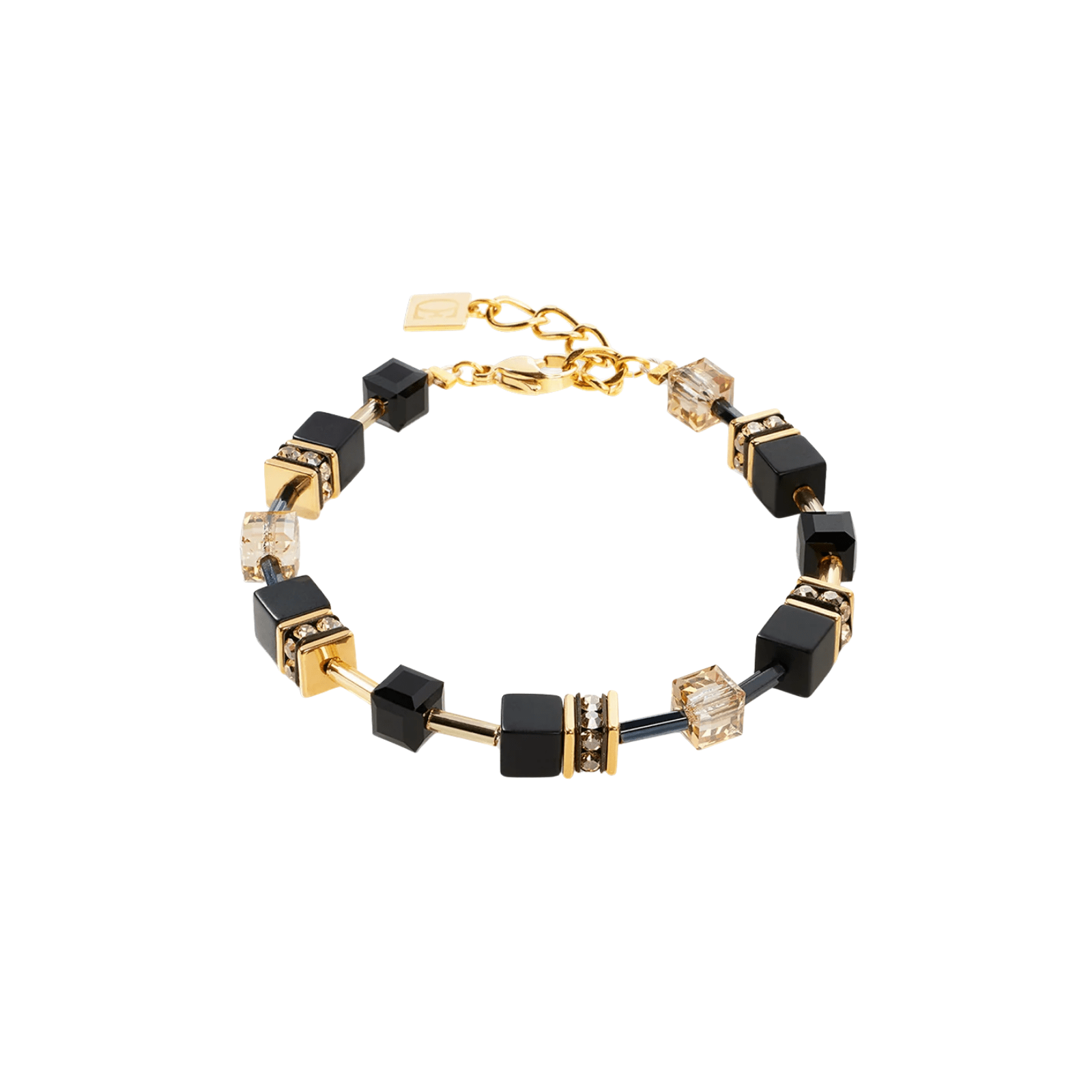 GeoCUBE® Bracelet Onyx Black - Gold - Lizzy G's Fine Gifts