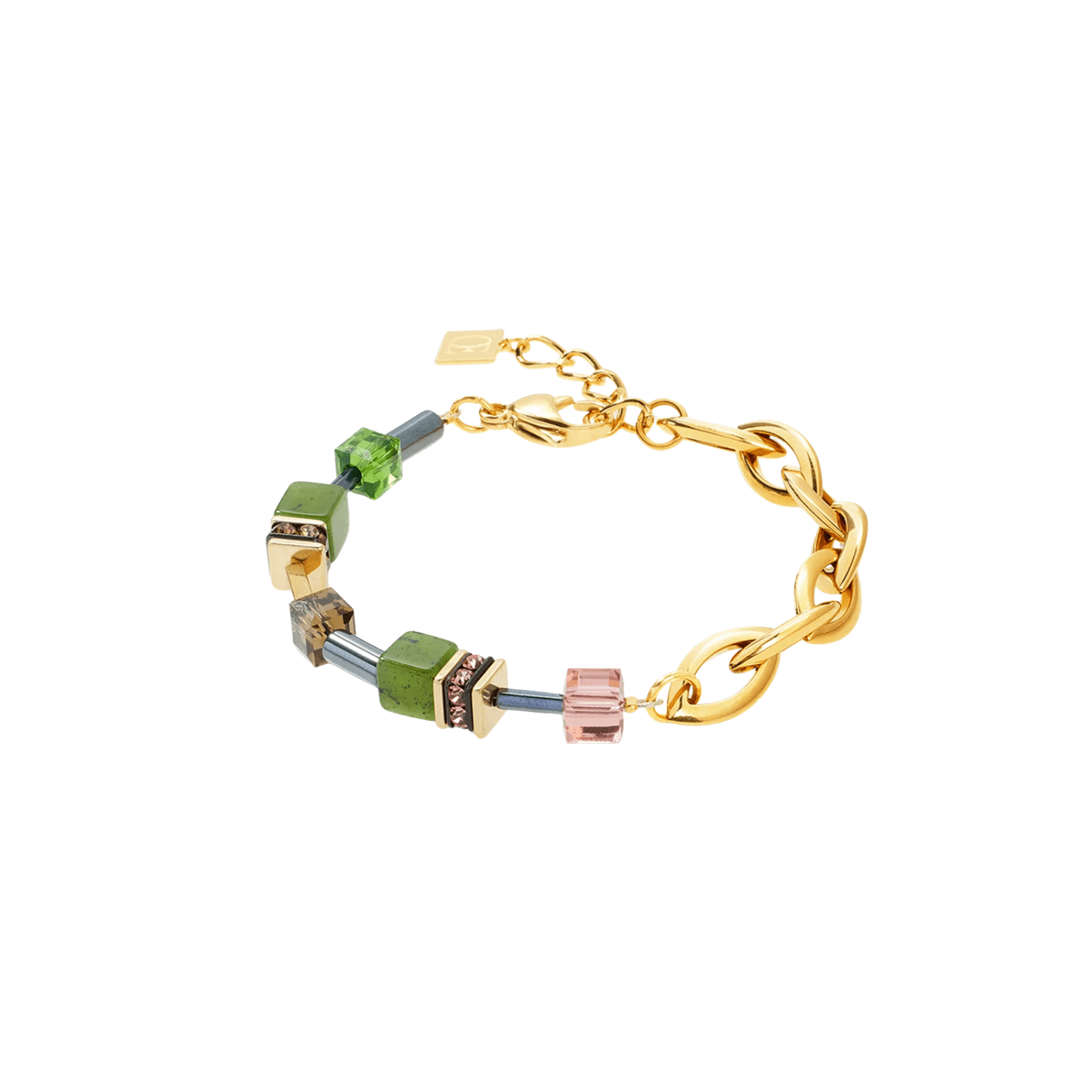 GeoCUBE® Chunky Chain Bracelet Gold - Green - Lizzy G's Fine Gifts