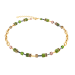 GeoCUBE® Chunky Chain Necklace Gold - Green - Lizzy G's Fine Gifts