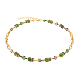 GeoCUBE® Chunky Chain Necklace Gold - Green - Lizzy G's Fine Gifts