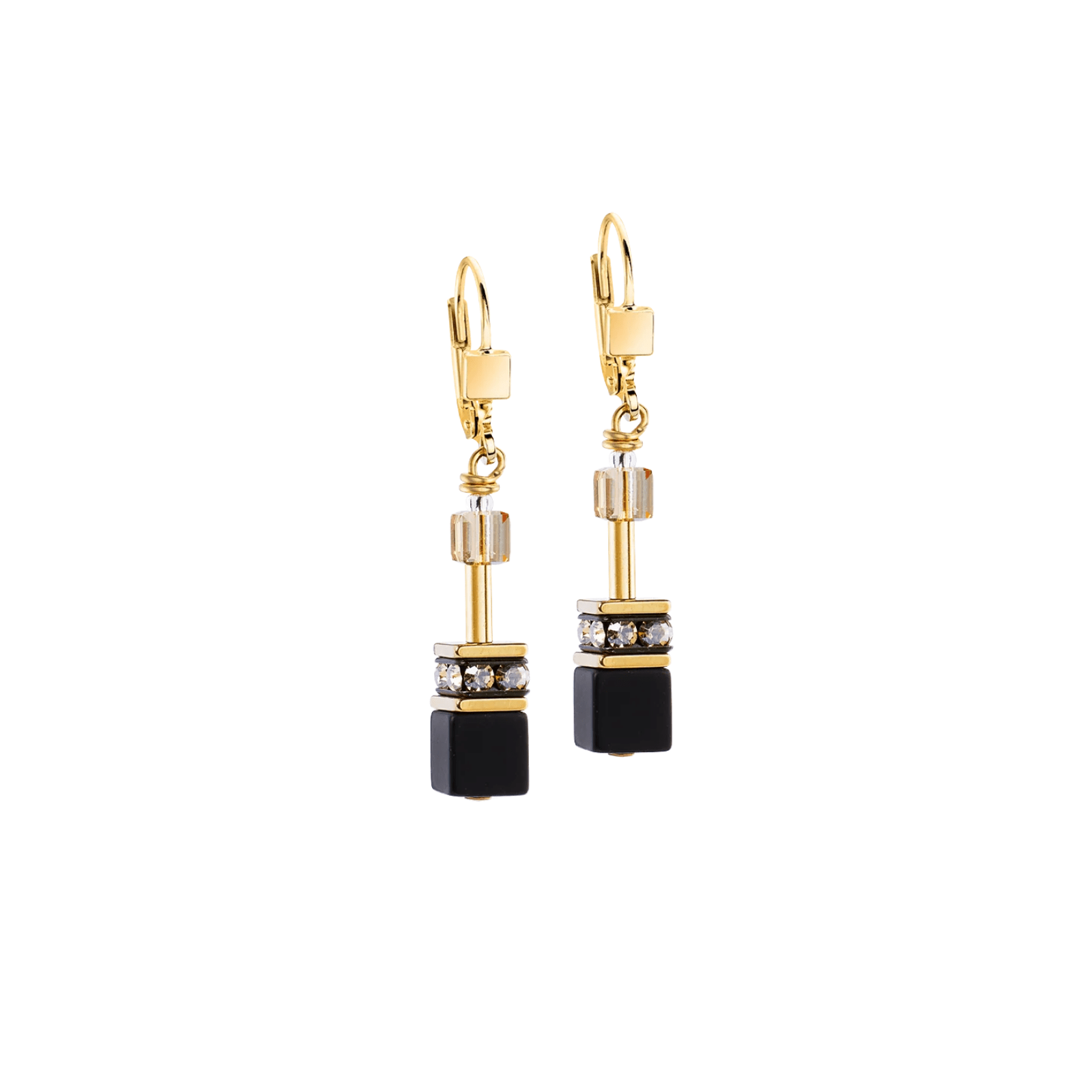 GeoCUBE® Earrings Onyx Black - Gold - Lizzy G's Fine Gifts
