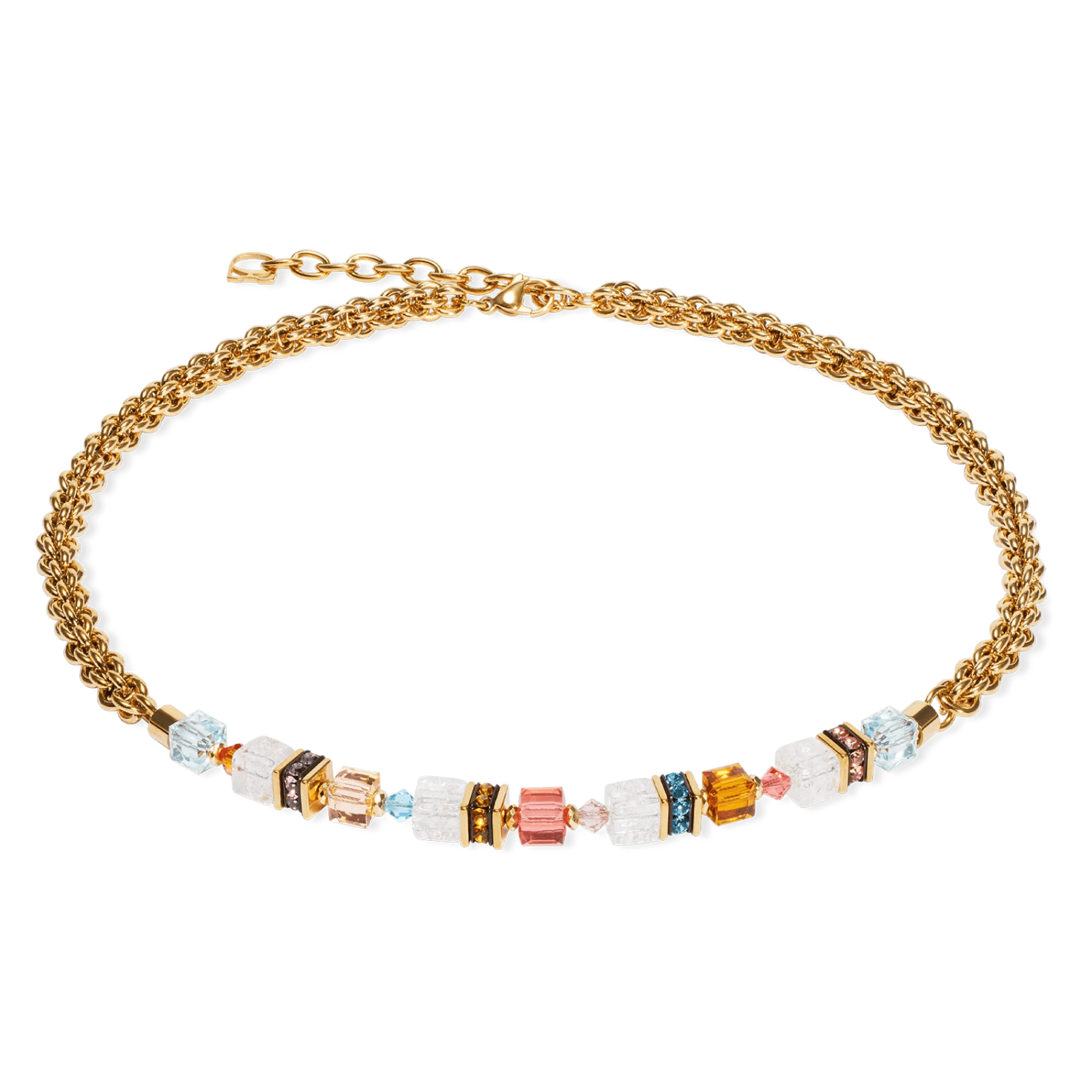 GeoCUBE® Fusion Summer Necklace Gold - Sunset - Lizzy G's Fine Gifts