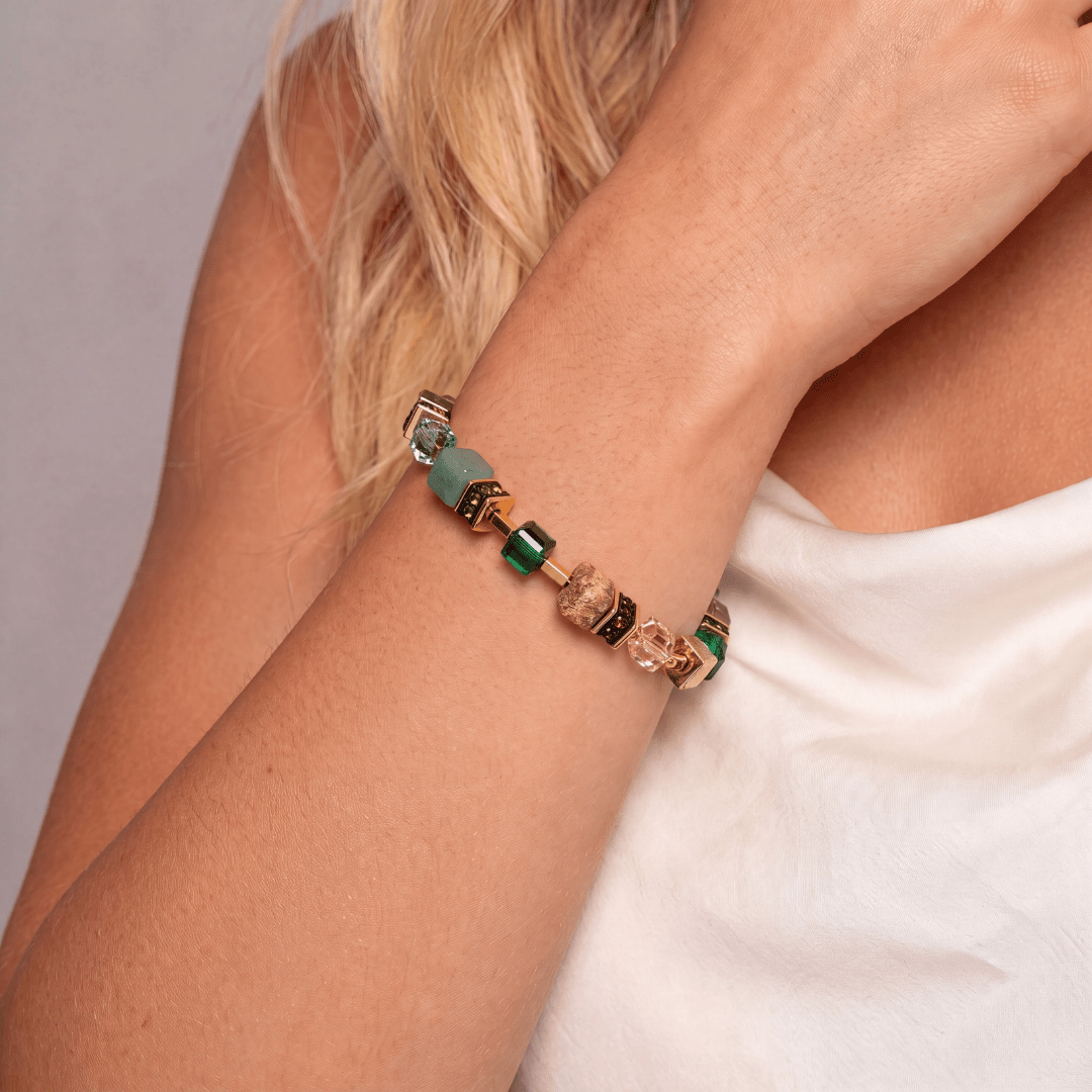 GeoCUBE® Green & Gold Bracelet - Lizzy G's Fine Gifts