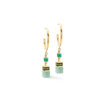 GeoCUBE® Green & Gold Hoop Earrings - Lizzy G's Fine Gifts