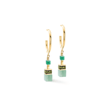 GeoCUBE® Green & Gold Hoop Earrings - Lizzy G's Fine Gifts