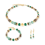 GeoCUBE® Green & Gold Hoop Earrings - Lizzy G's Fine Gifts