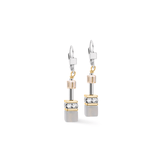 GeoCUBE® Grey & Gold Earrings - Lizzy G's Fine Gifts