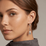 GeoCUBE® Grey & Gold Earrings - Lizzy G's Fine Gifts