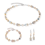 GeoCUBE® Grey & Gold Earrings - Lizzy G's Fine Gifts