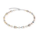 GeoCUBE® Grey & Gold Necklace - Lizzy G's Fine Gifts