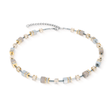 GeoCUBE® Grey & Gold Necklace - Lizzy G's Fine Gifts