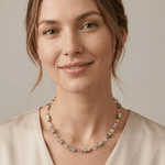 GeoCUBE® Grey & Gold Necklace - Lizzy G's Fine Gifts