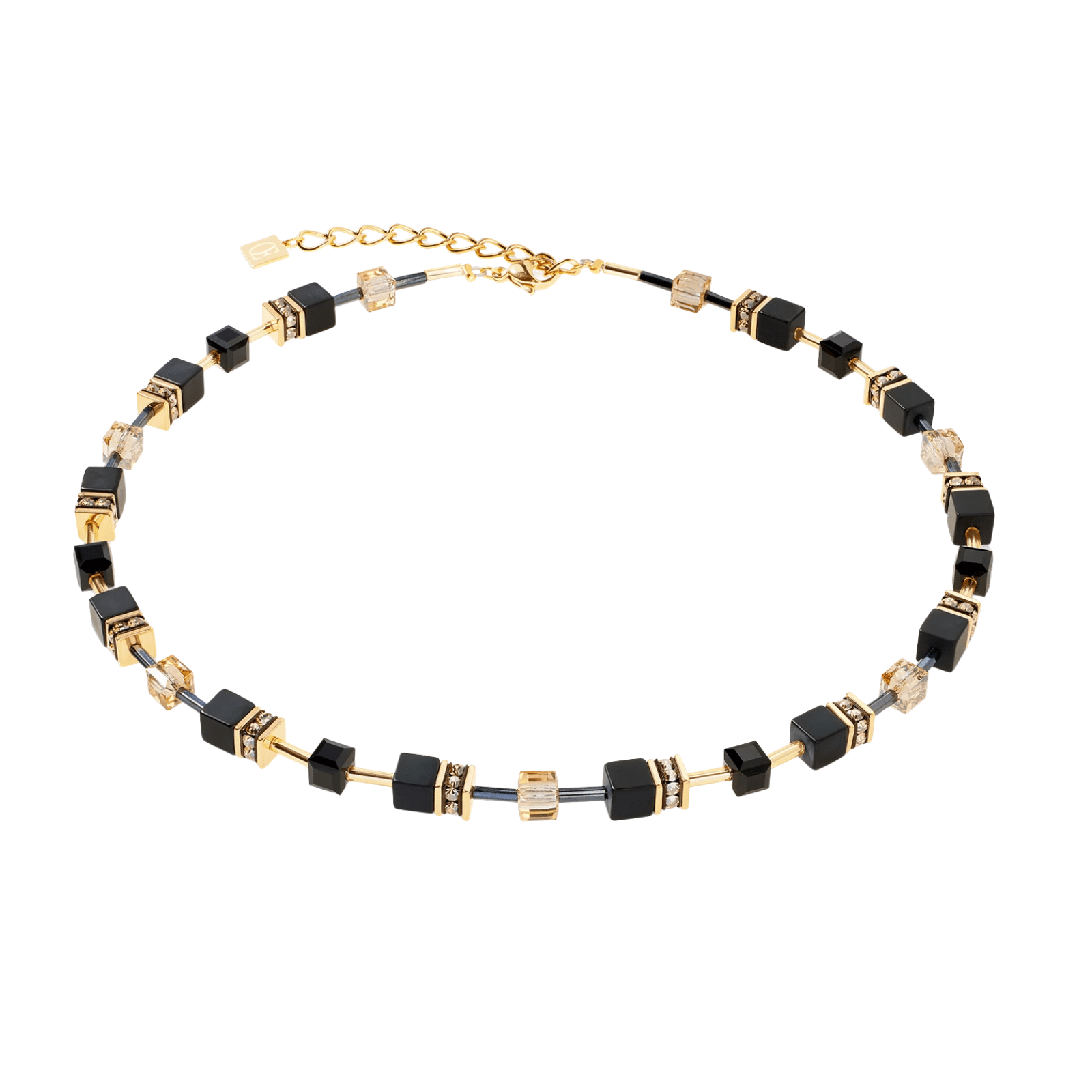 GeoCUBE® Necklace Onyx Black - Gold - Lizzy G's Fine Gifts