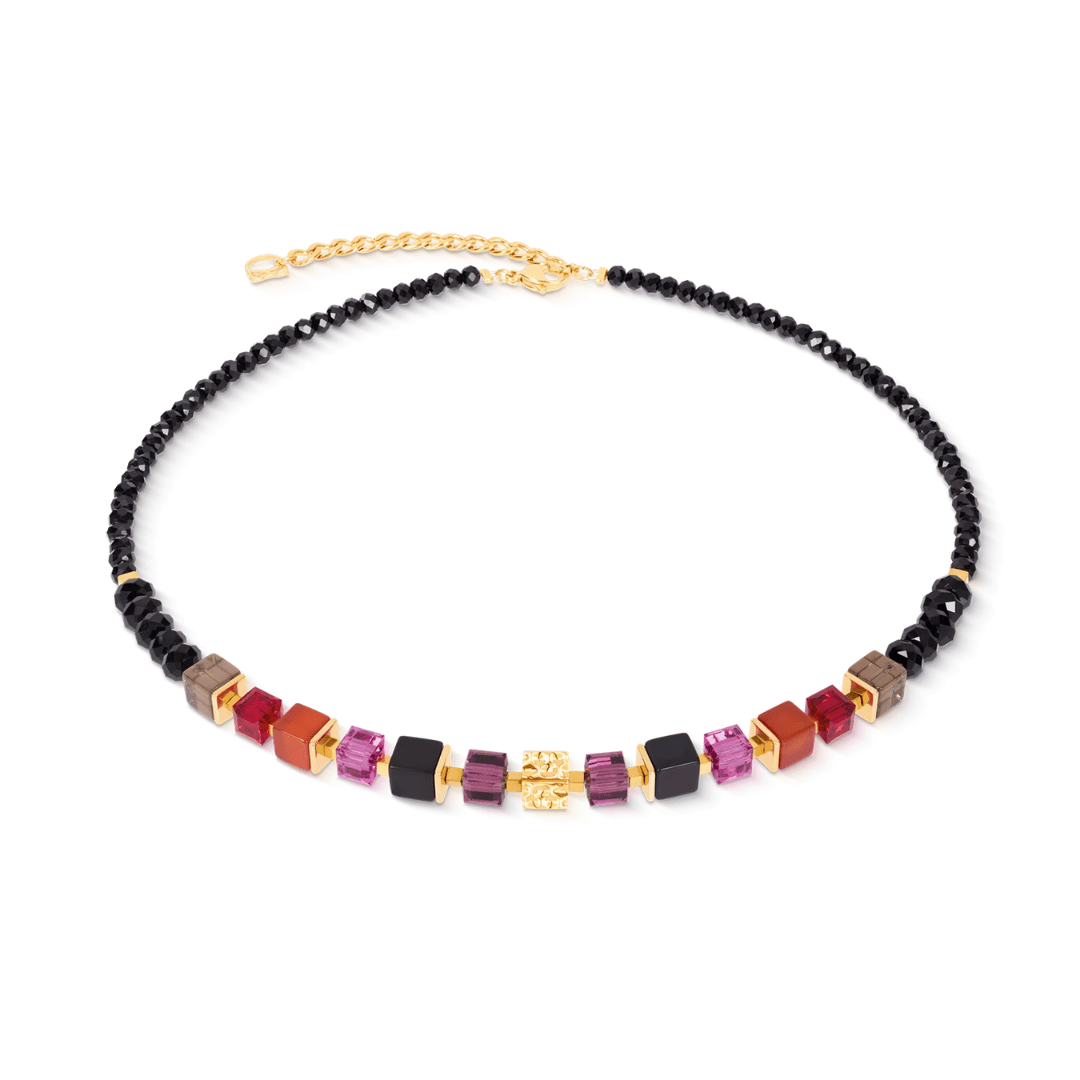 GeoCUBE® Precious Berry & Gold Mix Necklace - Lizzy G's Fine Gifts