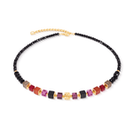 GeoCUBE® Precious Berry & Gold Mix Necklace - Lizzy G's Fine Gifts