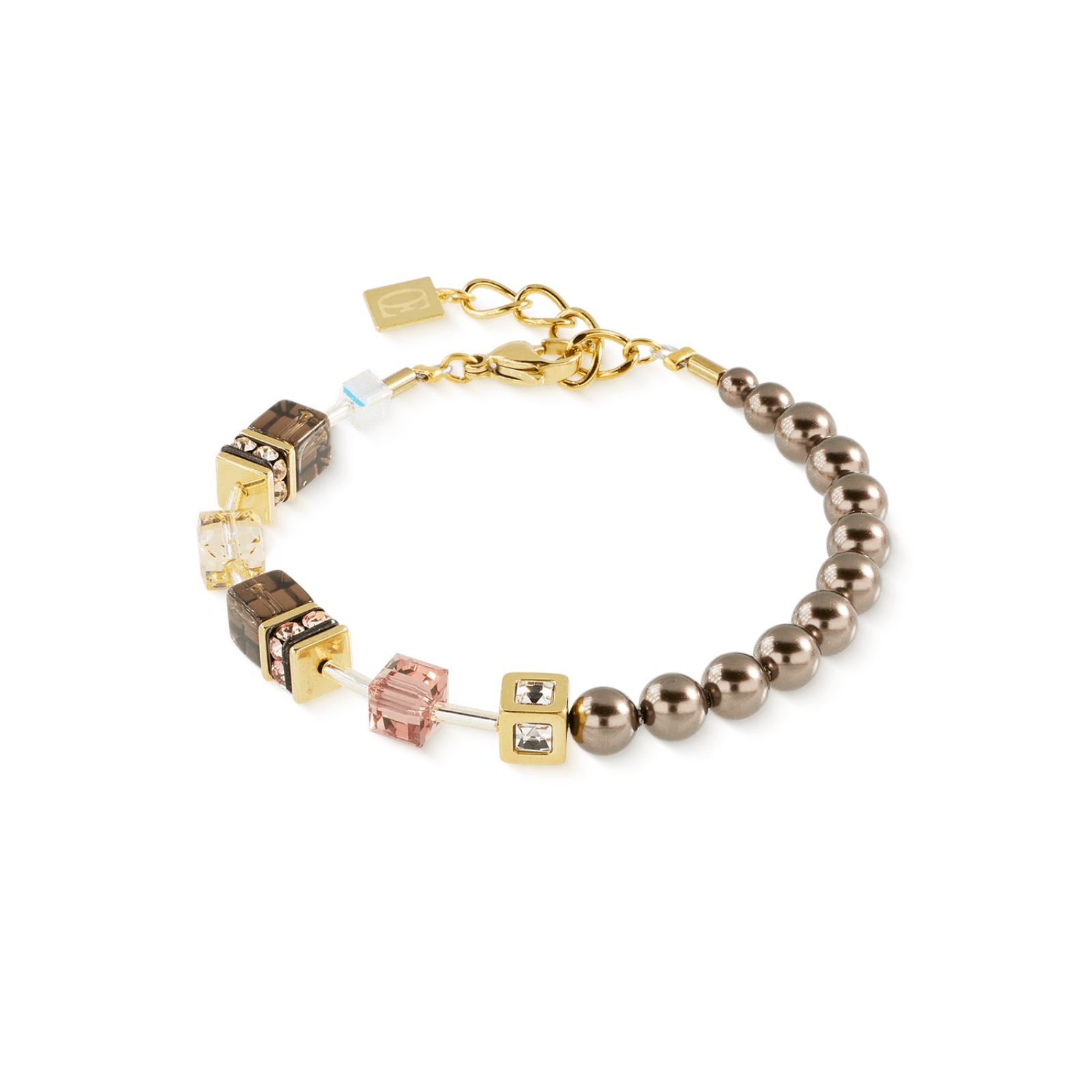 GeoCUBE® Precious Fusion Pearls Bracelet Mocha Mousse - Lizzy G's Fine Gifts