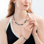 GeoCUBE® Silver & Blue Chunky Chain Bracelet - Lizzy G's Fine Gifts