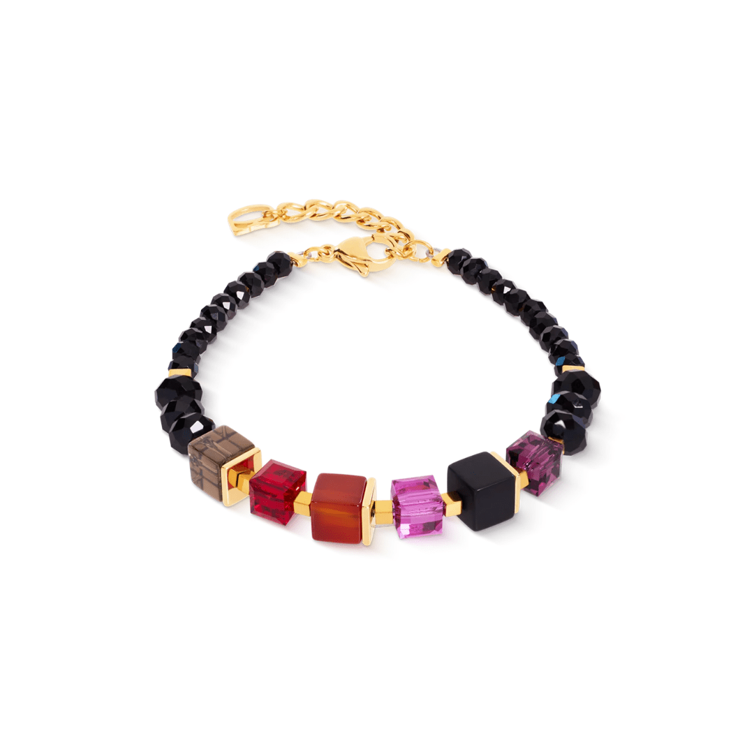 GeoCUBE®Precious Berry & Gold Mix Bracelet - Lizzy G's Fine Gifts