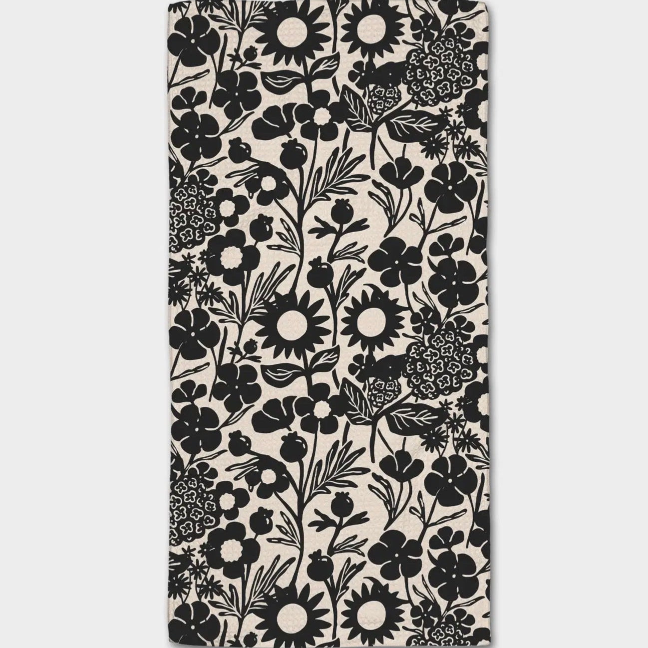 Geometry Bar towel - Black Flower Garden - Lizzy G's Fine Gifts
