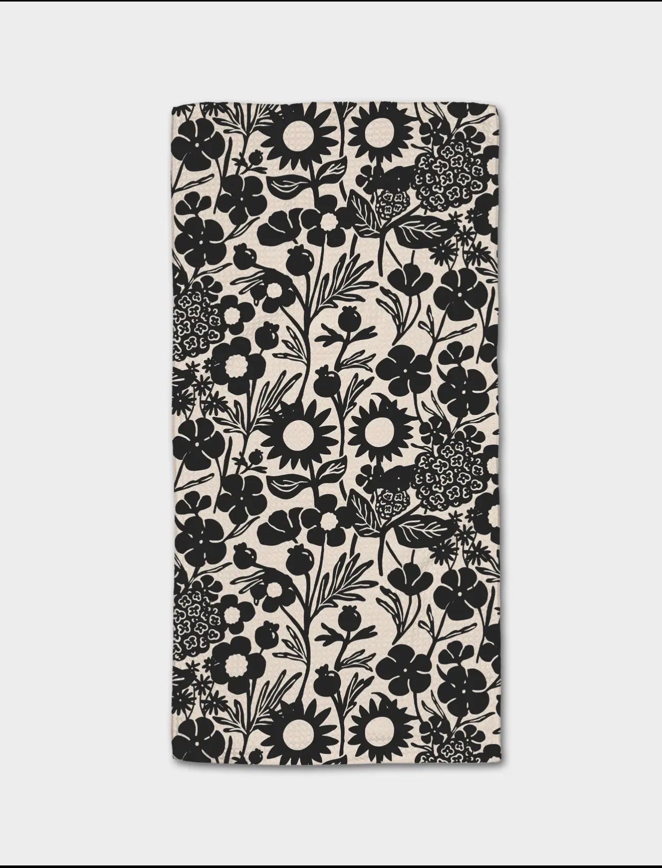 Geometry Bar towel - Black Flower Garden - Lizzy G's Fine Gifts