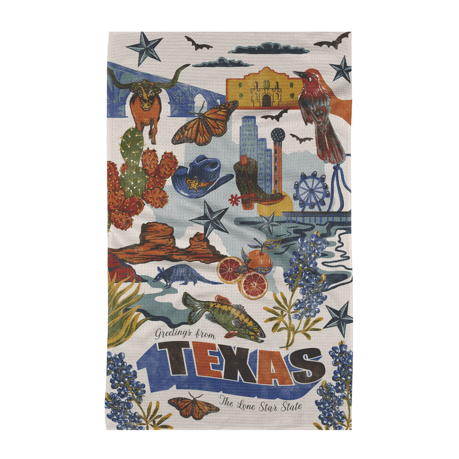 Geometry Dish Towel - Greetings from Texas - Lizzy G's Fine Gifts