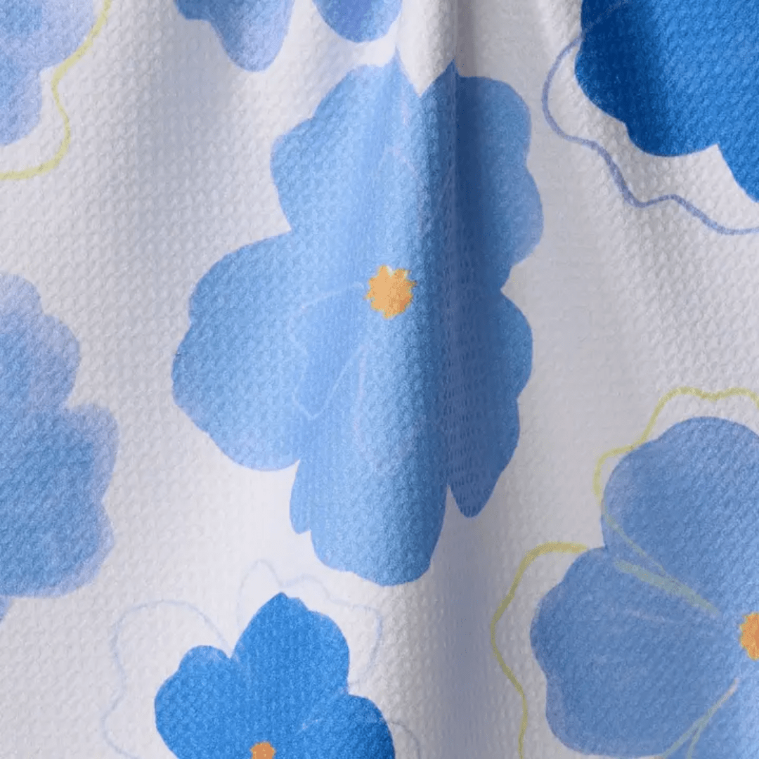 Geometry Tea Towel - Blue Blossoms - Lizzy G's Fine Gifts