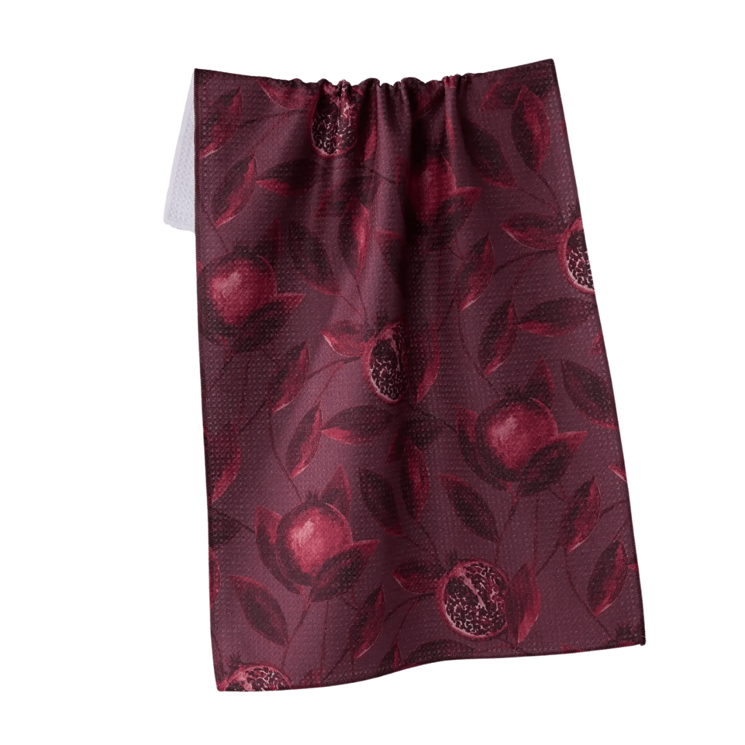 Geometry Tea Towel - Rich Garnet - Lizzy G's Fine Gifts