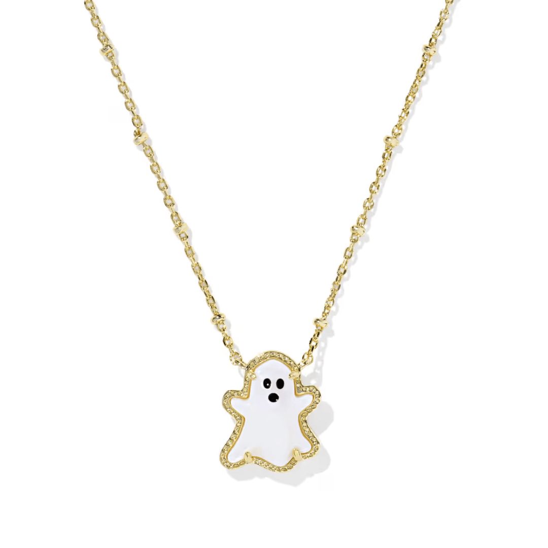 Ghost Pendant Necklace - Mother of Pearl - Lizzy G's Fine Gifts